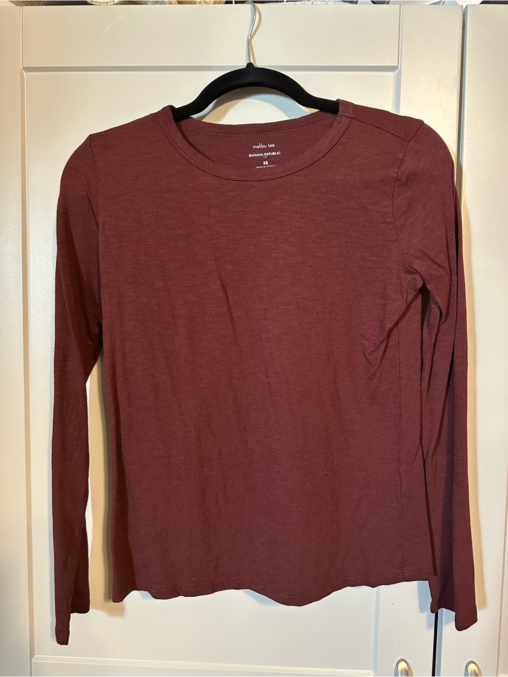 Banana Republic Women’s Long-Sleeve Crewneck Top - Burgundy